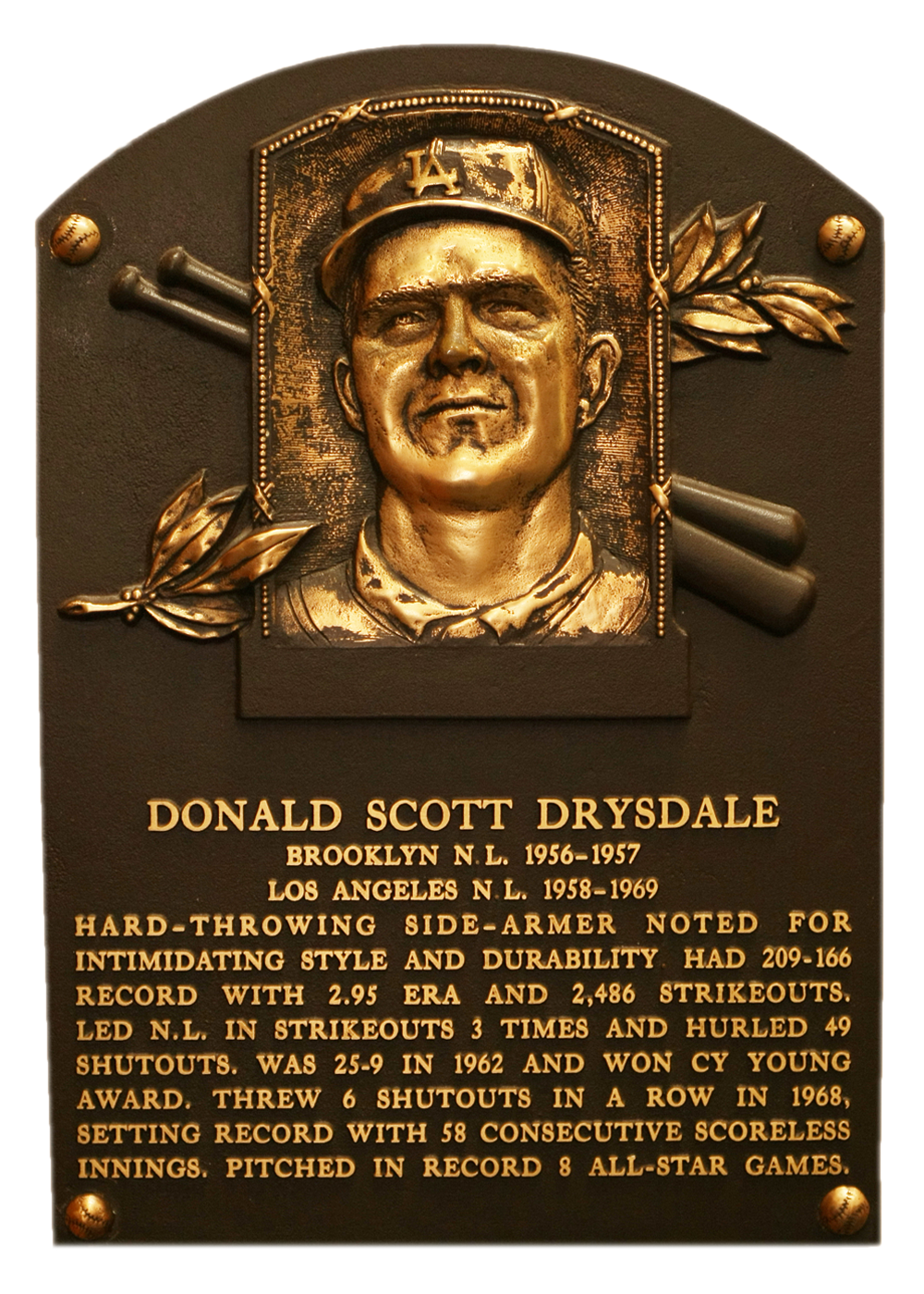 Drysdale Don Baseball Hall of Fame